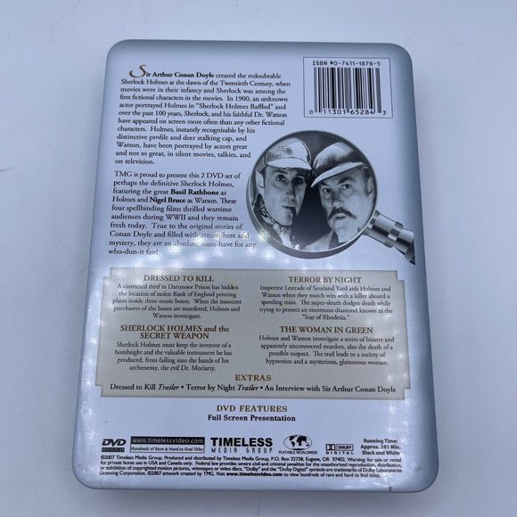 Sherlock Holmes Collection  2 DVD Set Tin Case, 2007 - Picture 6 of 6